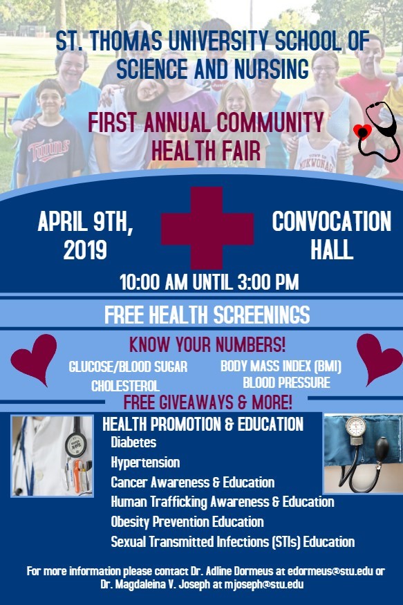 Community Health Fair - School of Science - St. Thomas University